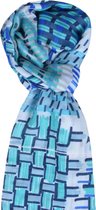 sjaal-  blauw -natuurlijke materialen - lente sjaal