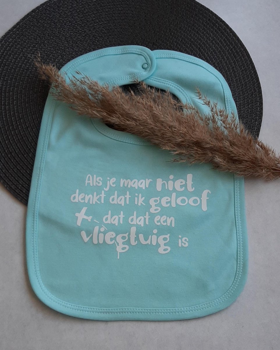 Goedkoopste Mint11 - Slabbetje mint - Tekst vliegtuig - Kraamcadeau - kraamkado - bibs - slab - slabber - babyshowergift - slab met tekst