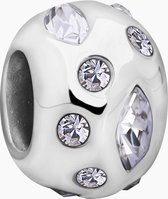 Quiges Bedel Bead - 925 Zilver - Zirkonia Transparant Kraal Charm - Z473