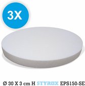 3 X disque rond en polystyrène - 30 x 3 cm - passe-temps - mannequin à gâteau - Isomo - cylindre - moule - plaque de fond