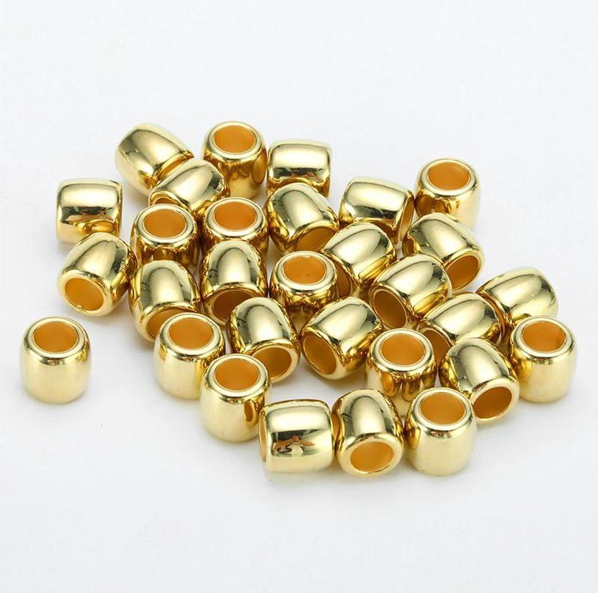 Beads for braids - haar beads - dreadlock kralen - haar kralen - tunnels goud 30 stuks