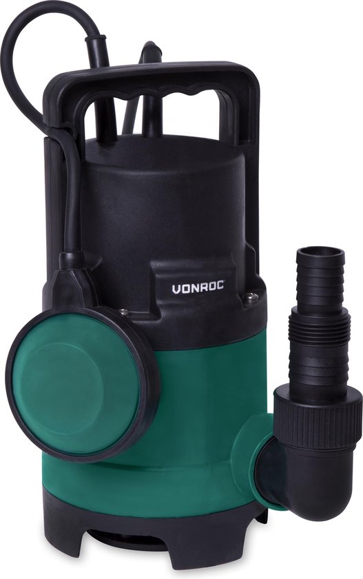 VONROC Dompelpomp/Waterpomp 400W – 8000l/h – Voor vuil en schoonwater – Met vlotter
