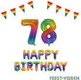 78 jaar Verjaardag Versiering Pakket Regenboog