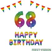 68 jaar Verjaardag Versiering Pakket Regenboog