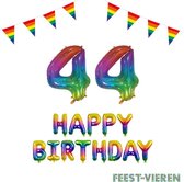 44 jaar Verjaardag Versiering Pakket Regenboog