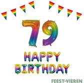 79 jaar Verjaardag Versiering Pakket Regenboog