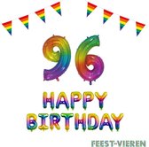 96 jaar Verjaardag Versiering Pakket Regenboog