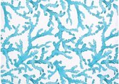 Twee placemats Estran Turquoise Blauw - 100% katoen - Cote Table Placemat