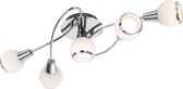 MLK - LED Zilveren crème mat kleurige plafondlamp - 5 Lichts - 5xE14 3W, incl. Lamp - Crème / Zilver