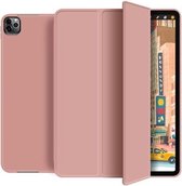 Geschikt voor iPad Pro 11 2021 Hoesje - 11 inch - Tri fold book case hoesje TPU Back Cover met stand - Rose Goud