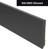 Hoge plinten - MDF - Moderne plint 120x15 mm - Zwart - Voorgelakt - RAL 9005 - Per stuk 2,4m