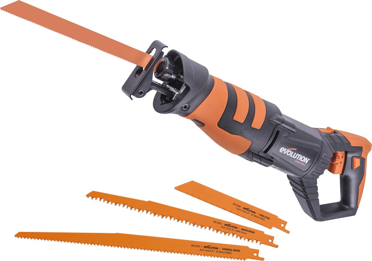 EVOLUTION - Evolution R230RCP reciprozaag met 4 bijgeleverde zaagbladen - 1050W - 4 KG