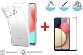 2-In-1 Screenprotector Bescherming Hoesje Protector Set Geschikt Voor Samsung Galaxy A32 4G - Full Cover Edge Tempered Glass Screen Protector Met Back Bescherm Hoes Cover Case - Doorzichtig G