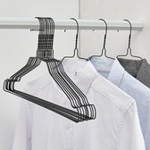 ACAZA Set van 60 Metalen Kledinghangers - Dunne Kapstokken - Hangers voor Dames/Heren/Volwassenen - Metaal - Zwart