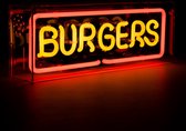NEON GLASS in acrylbox BURGERS