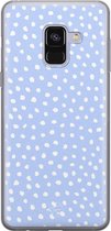 Coque Samsung A8 2018 - Points lilas violets | Samsung Galaxy A8 2018 | Étui en Siliconen TPU | Coque arrière pour téléphone Transparent