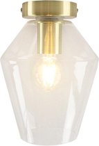 Olucia Gracia - Design Plafondlamp - Glas/Metaal - Goud;Transparant - Overig - 18 cm