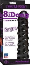 Vac-U-Lock Voorbinddildo - Zwart - 20 cm