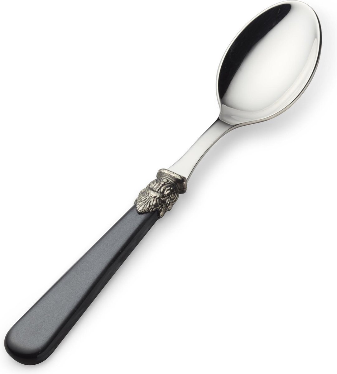 Suikerlepel / Dessertlepel, Zwart met Parelmoer