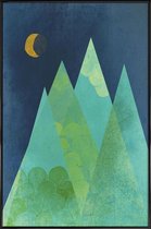 JUNIQE - Poster met kunststof lijst Norway -13x18 /Blauw & Groen