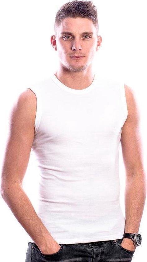 Beeren Mouwloos shirt met ronde hals - kleur wit - 100 % katoen - Maat L