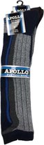 Apollo Skisokken Maat 23-26 - Strepen - Blauw - Geel/groen/Bruin- Zwart - Grijs - 2 paar