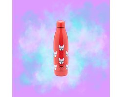 Quy Cup - 500ml Thermosfles “Achille” Franse buldog Rood 12 uur heet 24 uur koud herbruikbaar RVS fles (304)