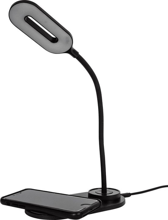 Lampe de bureau avec fonction de recharge sans fil – Zwart | bol.com