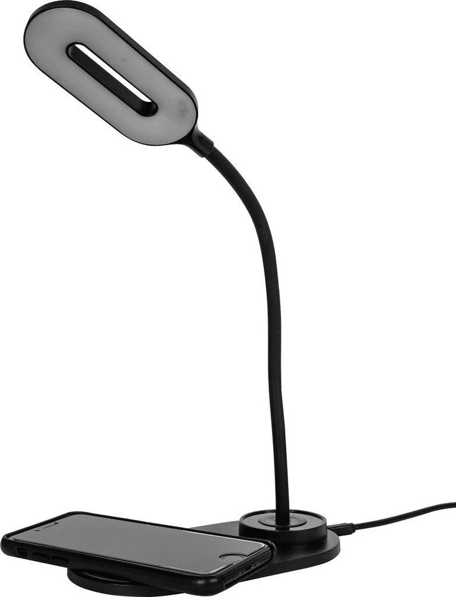 LED Bureaulamp met Telefoonoplader - Zwart