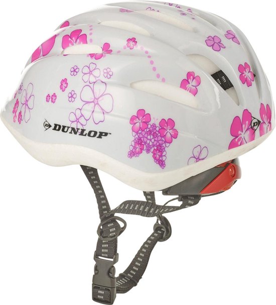 Dunlop Fietshelm Kind Bloemen Maat 48/52 Cm Wit/roze | bol.com