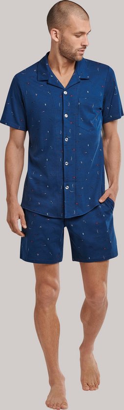 56 144055 Bleu Foncé NEUF Schiesser Hommes Jersey Pyjama Pyjama 52 58 