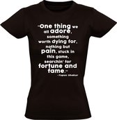 Tupac - Fame  dames t-shirt | 2pac | shakur | geld | respect | roem |  kado | Zwart