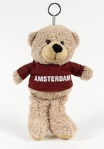 Memoriez Teddybeer sleutelhanger 22 cm met rode trui