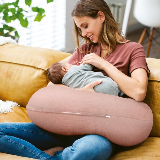 Doomoo Basics Comfy Big - Voedingskussen - Biokatoen - 190cm - Tetra Pink van Doomoo — afbeelding 5
