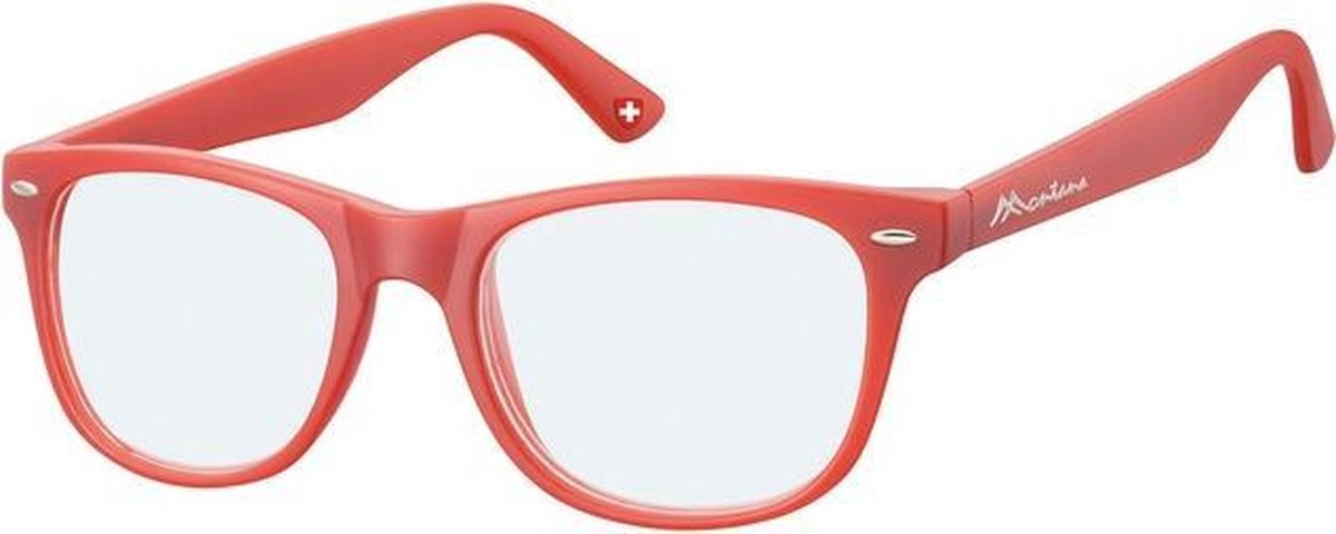 Leesbril Montana blue light filter +2.50 dpt rood