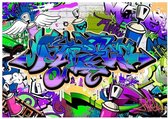 Fotobehang - Graffiti Violet Theme 100x70cm - Vliesbehang