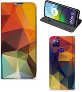 Smartphone Hoesje Motorola Moto G9 Power Leuk Book Case Polygon Color