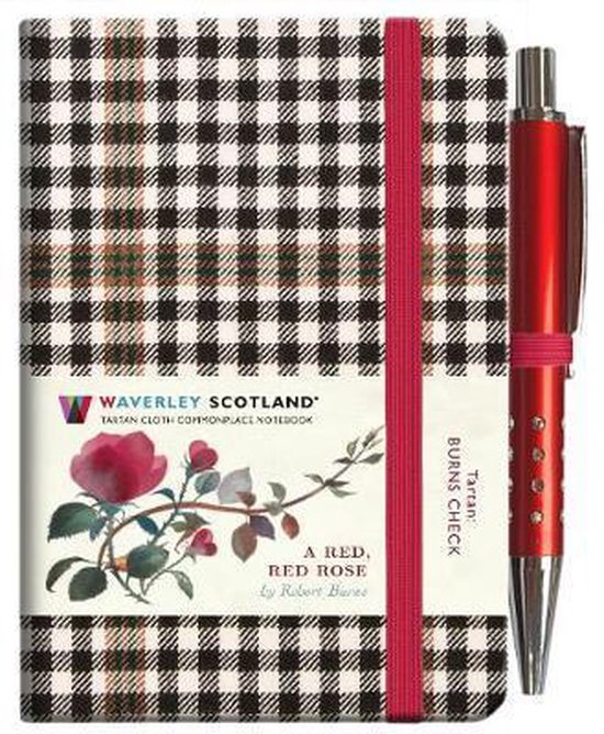 Foto: A red red rose tartan notebook mini with pen burns check tartan 