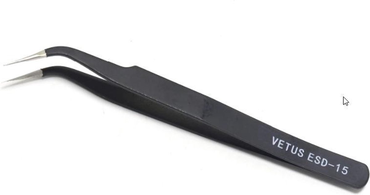 Tweezer ESD-15 - Professionele wimper pincet - Zwart - Curved - aanbrengen van wimperextensions - wimperbehandelingen