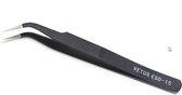 Tweezer ESD-15 - Professionele wimper pincet - Zwart - Curved - aanbrengen van wimperextensions - wimperbehandelingen
