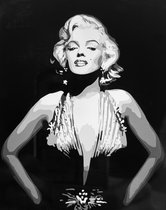 Marilyn Monroe Zwart/Wit - Schilderen op nummer volwassenen - Paint by number - hobby - creatief - DIY - Inclusief penselen