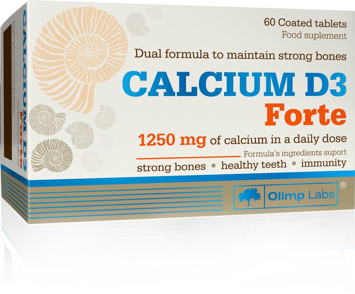 Goedkoopste Calcium D3 Forte 60st, voedingssupplement in de vorm van filmomhulde tabletten, dat een hoge dosis calcium en vitamine D bevat – componenten met een synergetische werking die belangrijk is in veel processen in het lichaam.