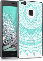 kwmobile telefoonhoesje voor Huawei P9 Lite - Hoesje voor smartphone in mintgroen / wit - Indian Sun design