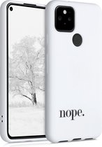 kwmobile telefoonhoesje compatibel met Google Pixel 5 - Hoesje voor smartphone in zwart / wit - Backcover van TPU - Nope design