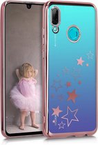 kwmobile hoesje voor Huawei P Smart (2019) - backcover voor smartphone - Sterren Mix design - roségoud / roségoud / transparant