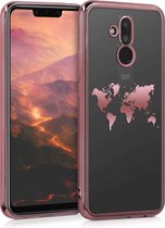 kwmobile hoesje voor Huawei Mate 20 Lite - backcover voor smartphone - Wereldkaart design - roségoud / transparant / roségoud