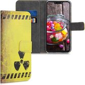 kwmobile telefoonhoesje voor Huawei Mate 20 Lite - Hoesje met pasjeshouder in zwart / geel - Radioactief design