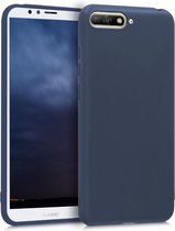 kwmobile telefoonhoesje voor Huawei Y6 (2018) - Hoesje voor smartphone - Back cover in mat donkerblauw