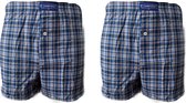Embrator 2-stuks mannen Boxershort geweven katoen blauw/beige/wit M