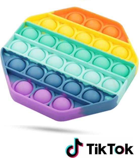 Pop It Fidget Toy - Bekend van TikTok - Hexagon - Rainbow
